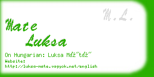 mate luksa business card